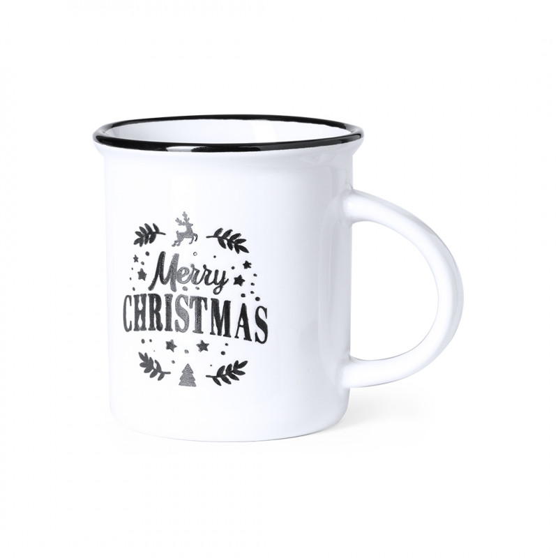 Tasse de noël en céramique blanche