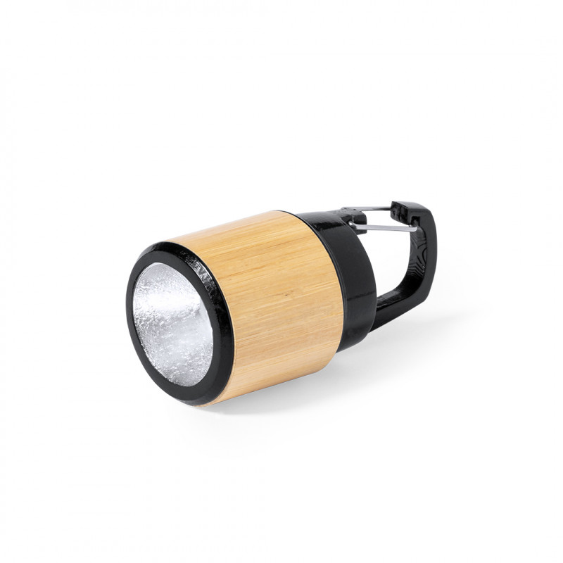 Lampe de poche led avec piles en bambou