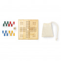 Parcheesi en bois avec sac en coton