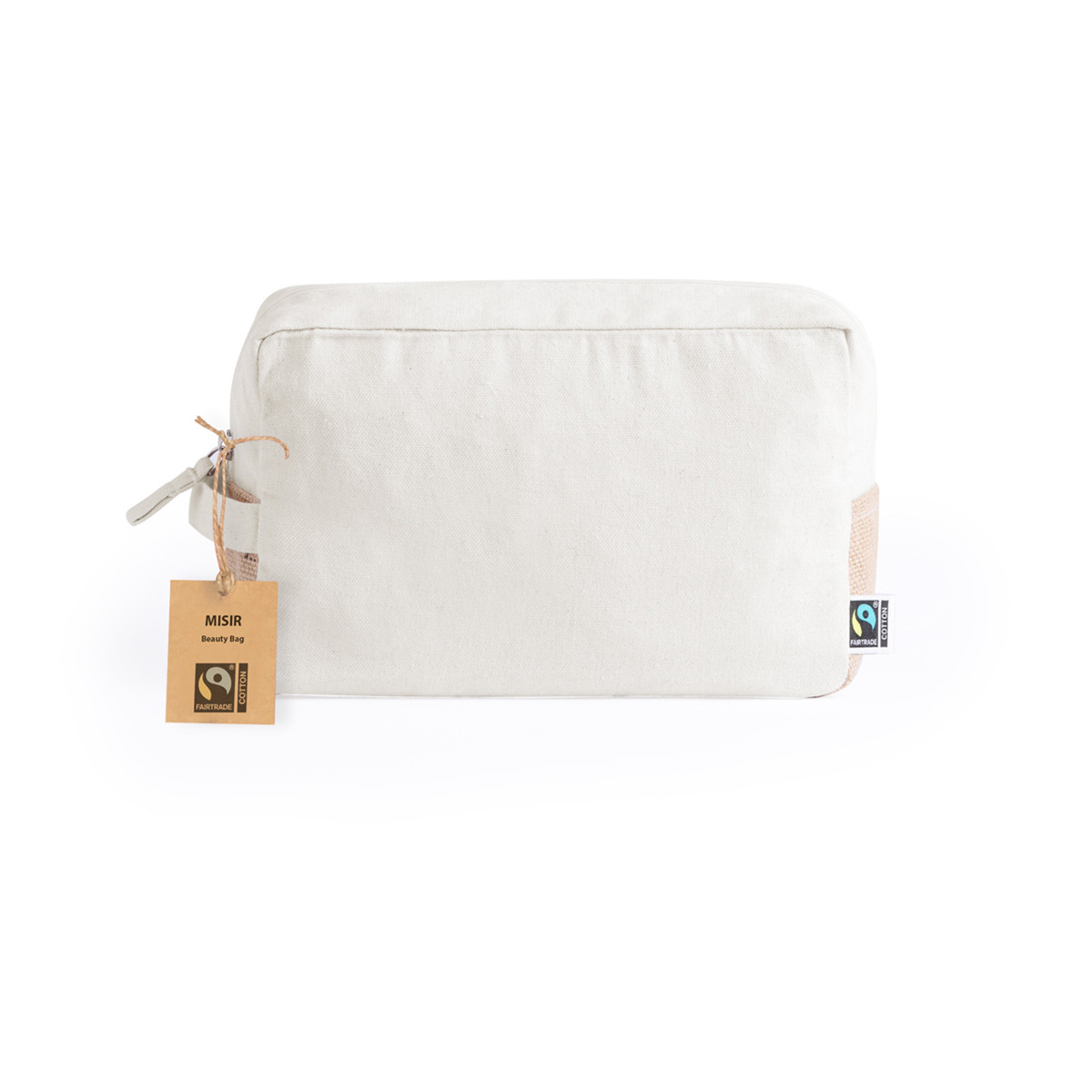 Trousse de toilette 100% coton Fairtrade avec détails en jute