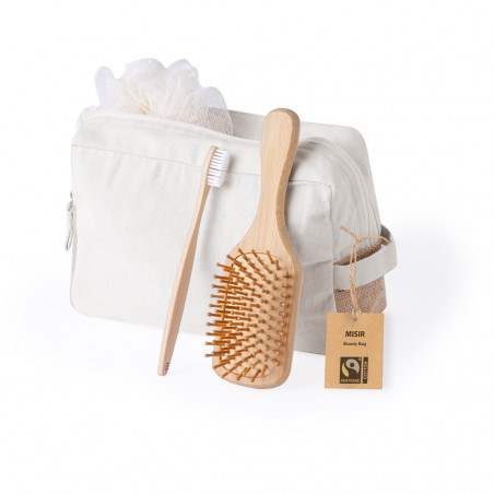 Trousse de toilette 100% coton Fairtrade avec détails en jute