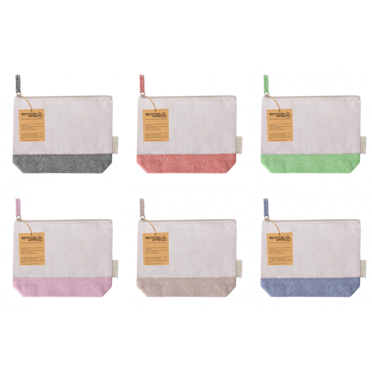 Trousse de toilette en coton recyclé coloris au choix à offrir