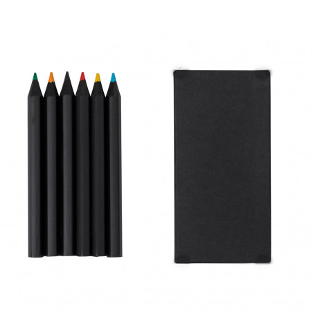 Ensemble de crayons dans une boîte aux finitions noires pour un détail d enfant