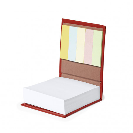 Porte-notes pour bureau avec feuilles blanches et notes autocollantes colorées