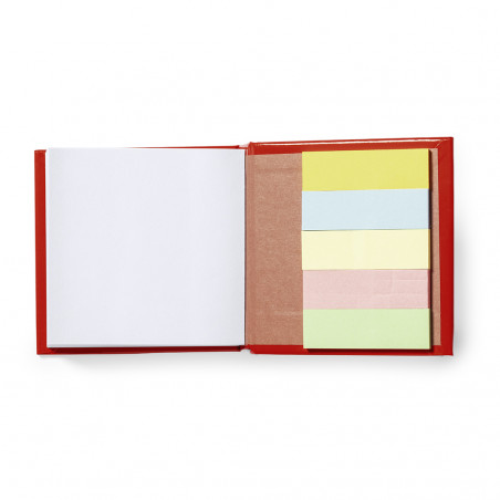 Porte-notes pour bureau avec feuilles blanches et notes autocollantes colorées