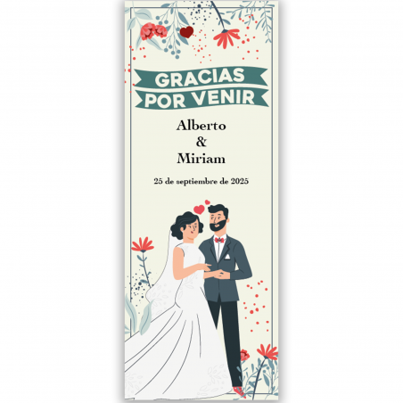 Gloss à lèvres personnalisé dans enveloppe kraft avec autocollant mariage vertical personnalisable