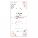 Carte verticale d invitation de mariage avec dessins manuels de mains et d éléments décoratifs