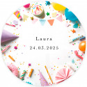 Sticker anniversaire personnalisable rond 3cm