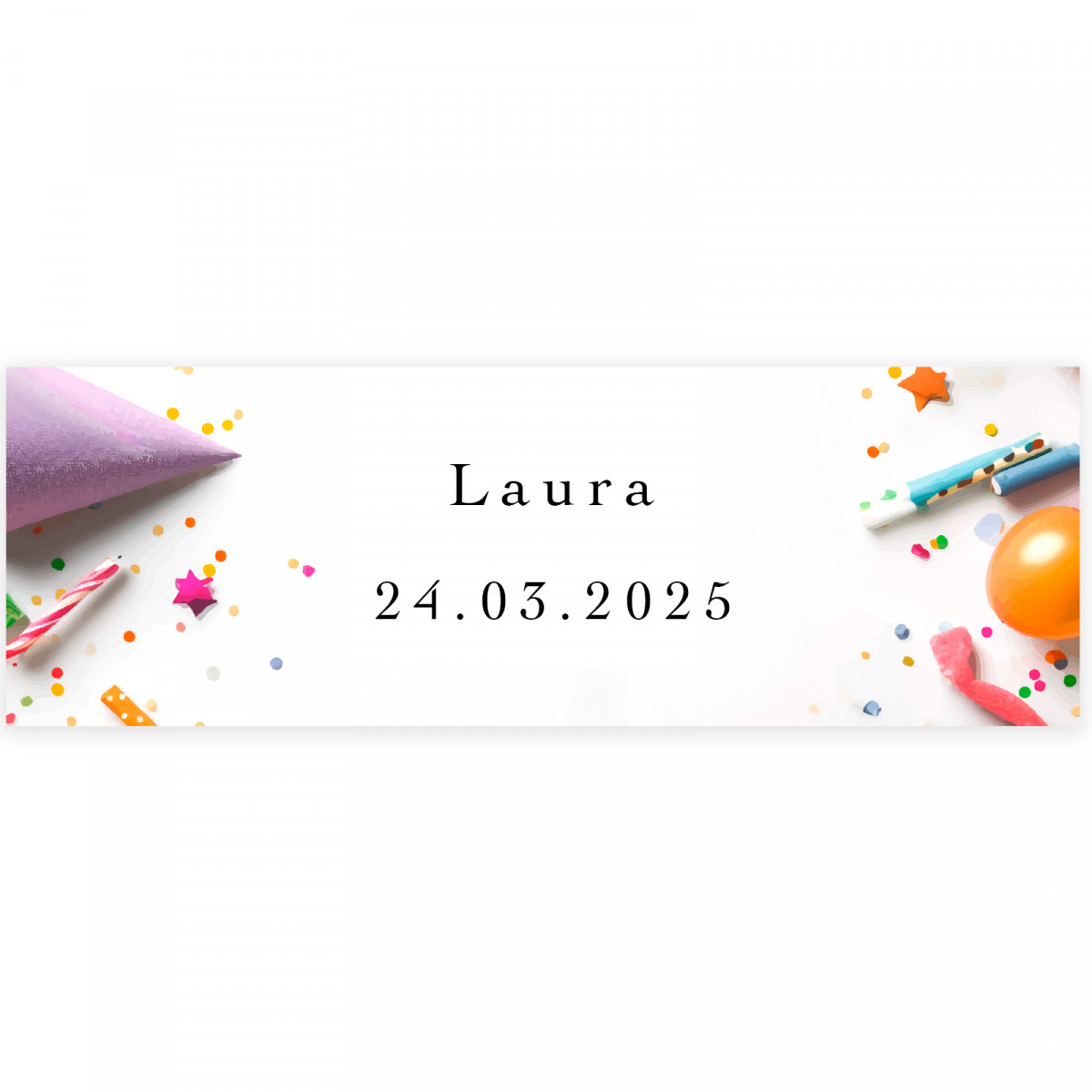 Autocollants pour détails d anniversaire 6x2cm personnalisables