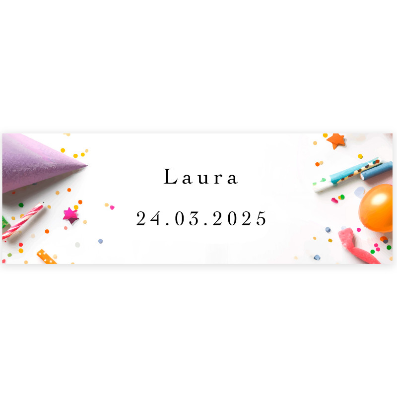 Autocollants pour détails d anniversaire 6x2cm personnalisables