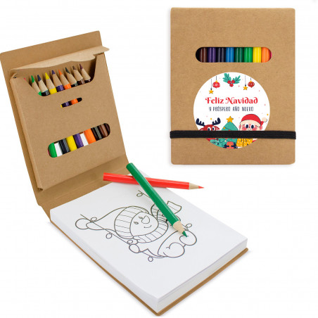 Livre de coloriage avec feuilles et couleurs personnalisé pour les détails de noël