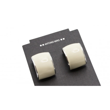 Boucles d'oreilles en alliage de zinc argenté avec pochette personnalisée pour détail de mariage