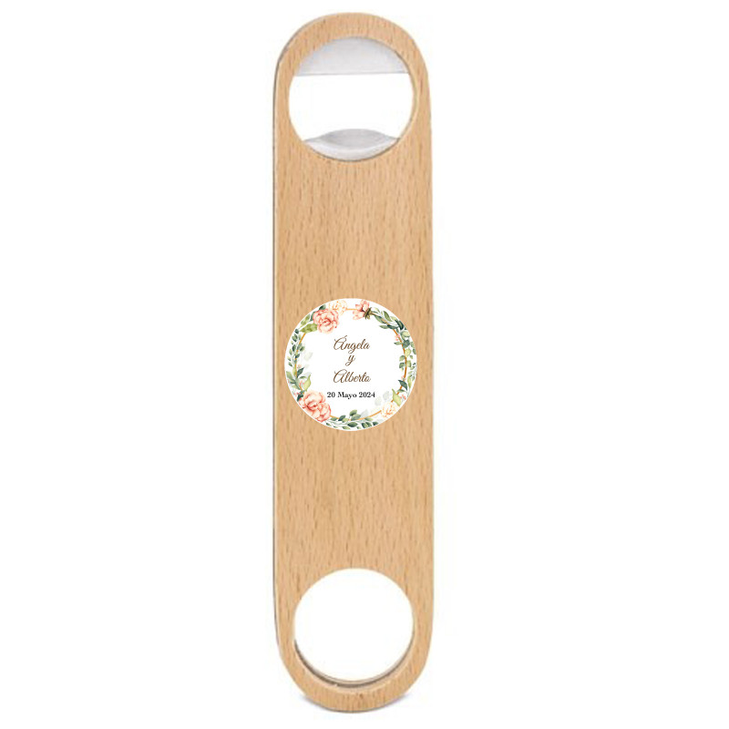 Ouvre-porte en bois personnalisé avec autocollant floral