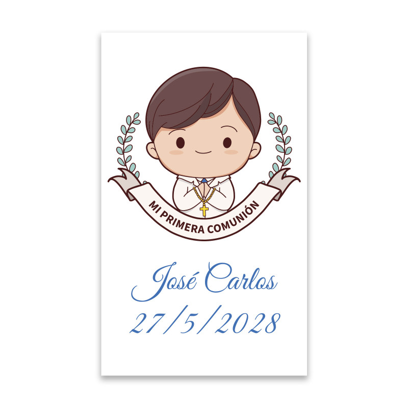 Autocollant de communion 3x5cm personnalisé pour enfant