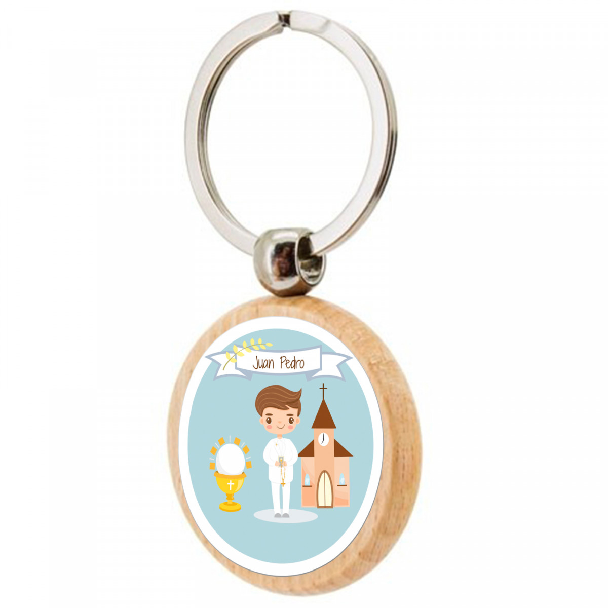 Porte clés en bois pour première communion pour enfants personnalisable pour les détails