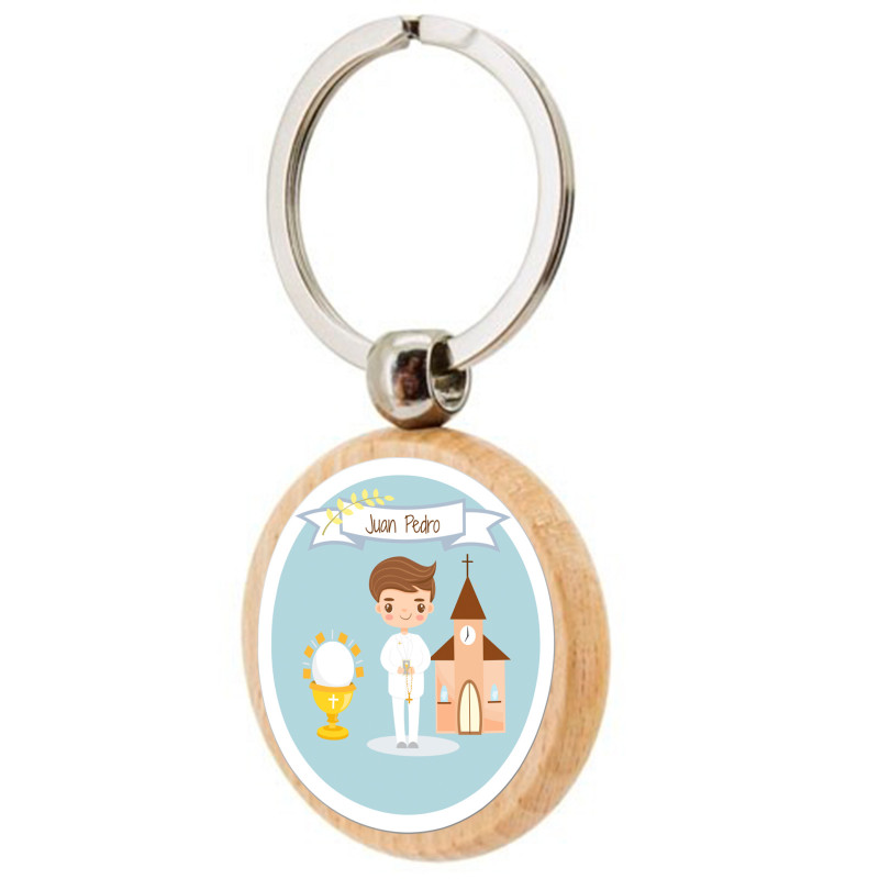 Porte clés en bois pour première communion pour enfants personnalisable pour les détails