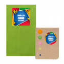 Bloc notes post it avec enveloppe kraft verte et autocollants personnalisés