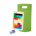 Puzzle tetris en bois personnalisé pour communion avec sac