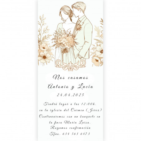 Conception d'invitation romantique pour les mariés pour les mariages